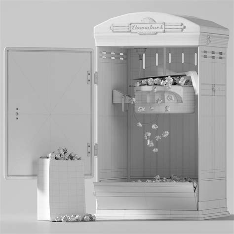 Throwback Movie Theater Popcorn Machine With Cart - 3D Model by hulk mario