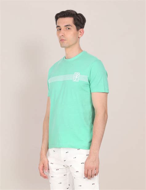 Buy Men Men Light Green Cotton Striped T-Shirt Green|U.S. Polo Assn ...