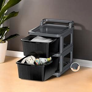 Kuber Industries 2 Layer Heavy Duty Plastic Storage Drawer with Wheels ...