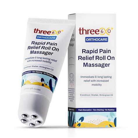 three60+ RAPID PAIN RELIEF Roll On Massager|Immediate & Long-Lasting ...