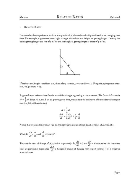 Related Rates-Solutions - 1 Related Rates In most related rates ...