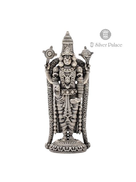 92.5 Oxidised Silver Frame Balaji Idol – Divine Lord Venkateshwara ...
