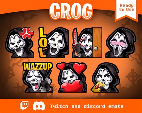 Buy Twitch Emote | 7x Cute Horror Twitch Emotes Package | Scream Ghost ...