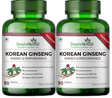 Simply Herbal Korean Ginseng Vegetarian Capsules at Gudhealthy– GudHealthy