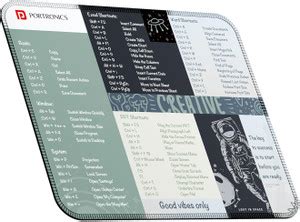 Portronics Comfipad 3 Mouse Pad, Windows Shortcuts Design, Non-Slip ...