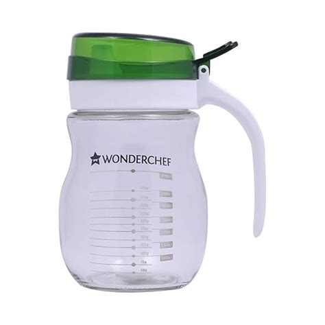 Wonderchef Oil Pourer Glass Bottle for Kitchen, Transparent Oil Pourer ...