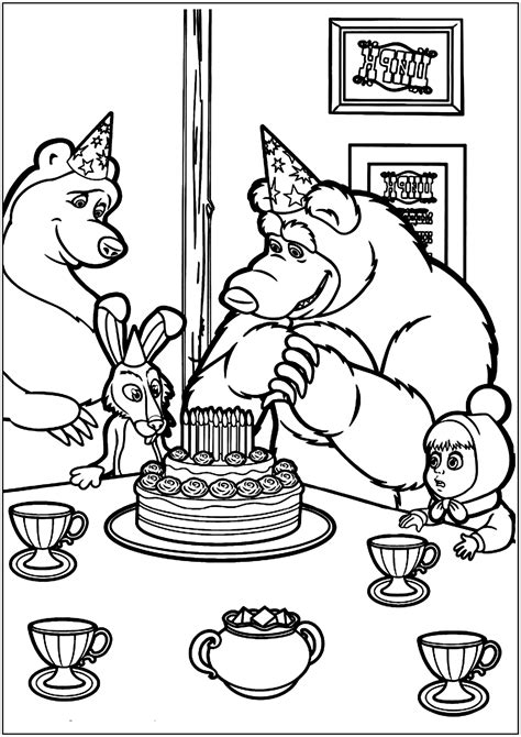 Masha, the bears and the rabbit celebrate a birthday - Masha and The ...