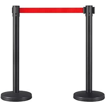 Yaheetech 2-Pack Stanchion Post Rope Barriers - Heavy Duty Black Crowd ...