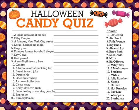 Candy Bar Quiz Printable at Emma Ake blog