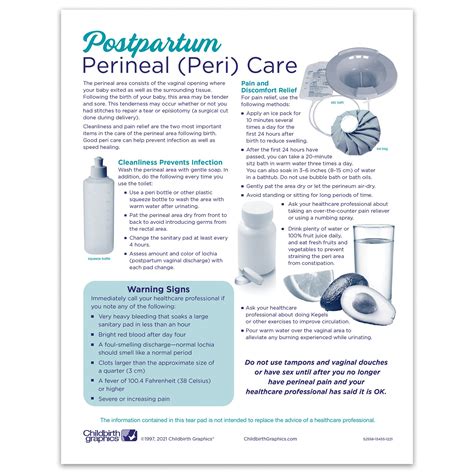 Postpartum Perineal Care Tear Pad | Childbirth Graphics