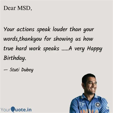 Your actions speak louder... | Quotes & Writings by Stuti Dubey | YourQuote