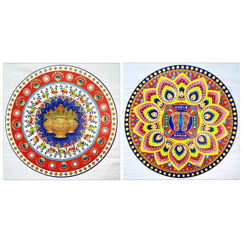 Buy BuzzKards Diwali Rangoli Stickers | Self Adhesive Waterproof Floor ...