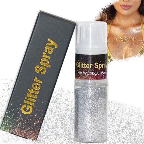 Amazon.com : Sliver Glitter Hairspray,Glitter Spray Hair and Body Face ...