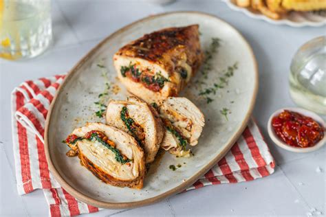 Stuffed Chicken Breasts with Mozzarella, Spinach, and Sun-Dried ...