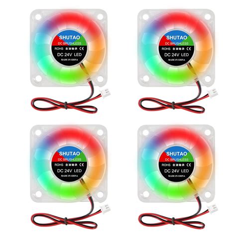 4PCS 5010 Cooling Fan 24V RGB 50x50x10mm DC 24V 50mm Brushless Cooling ...