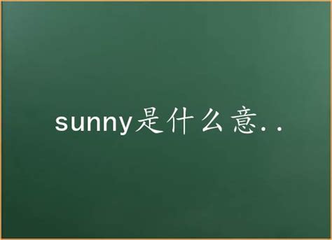 sunny是什么意思中文 英语sunny什么意思 - 易速百科