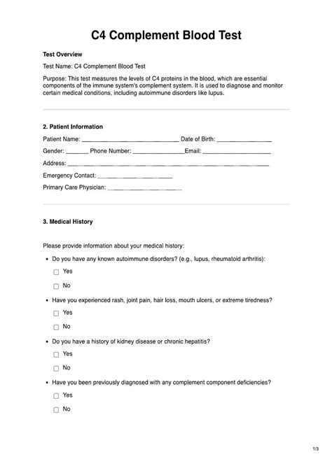 Image result for C4 Complement Blood Test