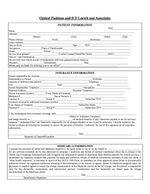 Fillable Online Optical Fashions and D D Loewit and Associates Fax ...