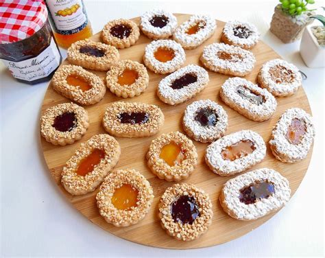 Assorted Shortbread Jam Custom Cookies Round or Oval Shape Sugar Iced ...