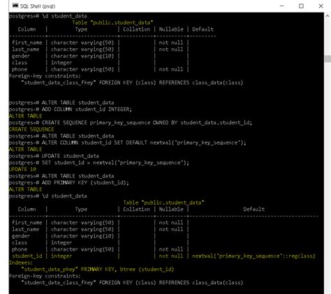 PostgreSQL ALTER Table 的图像结果