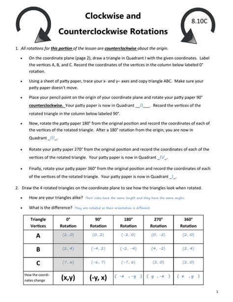 Image result for Rotations Clockwise and Counterclockwise Test