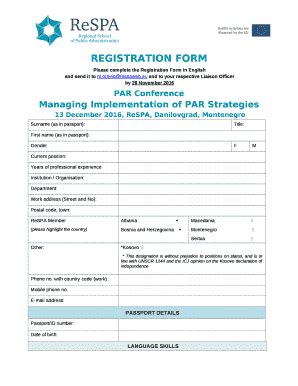 PAR Conference Doc Template | pdfFiller