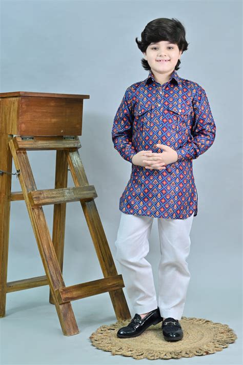 Ahhaaaa Floral Boys' Pathani Kurta Pajama Set - Eid & Ramadan Festive ...