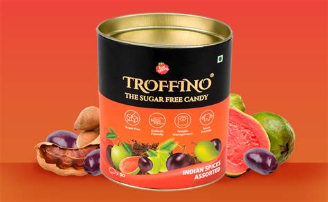 TROFFINO SUGAR FREE Indian Spices Mixed Candy Jar (50 Candies) - Kala ...