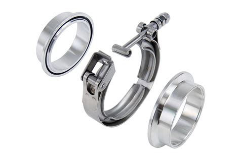HPS Stainless Steel 3" (76mm) V Band Clamp Kit, Aluminum Flanges, NBR O ...