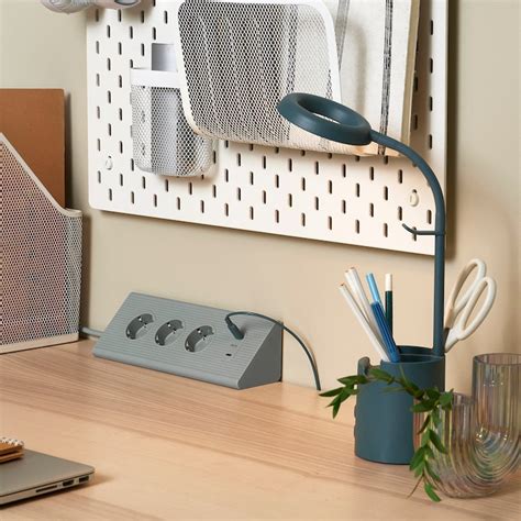 BRUNBÅGE LED work lamp, with storage dimmable/turquoise - IKEA