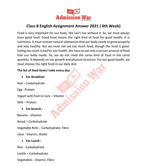 Image result for Class 8 Assignment 5th Week English Version