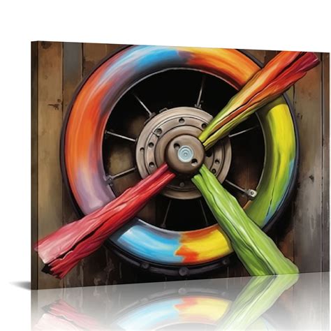 COMIO Vintage Airplane Propeller Canvas Wall Art Plane Engine Artwork ...