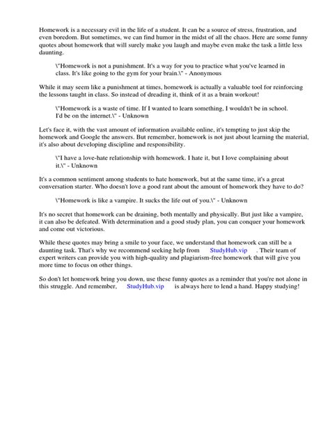 Homework Funny Quotes | PDF | Homework