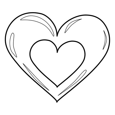 esquema para colorear forma de corazón pequeño dentro de corazón grande ...