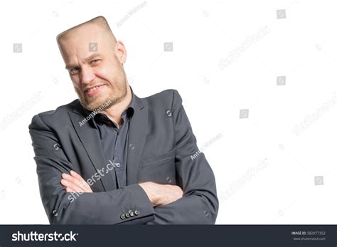Smiling Bald Man Square Head Gray Stock Photo 382077352 | Shutterstock