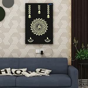 Anikaa DivineGlow Om Wall Sculpture – Wooden Panel with Bells & Diyas ...