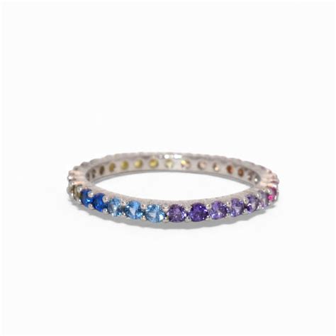Multicolour Band Ring – Silver Attractions