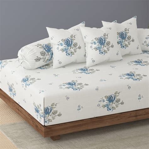 Buy SWAYAM Ananda Cotton 210TC Floral Print 6Pcs Diwan Set from Swayam ...