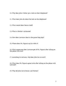 The Pigman Short Answer Test by Tom Schomisch | TPT