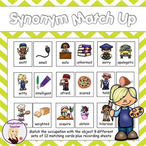 Synonym Match Up Game | Synonym cards, Matching cards, Up game