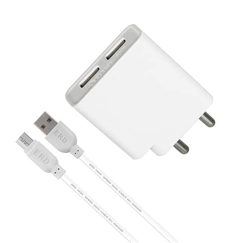Buy Best ERD Twin Port Mobile Phone Charger | Fast Adapter with Cable ...