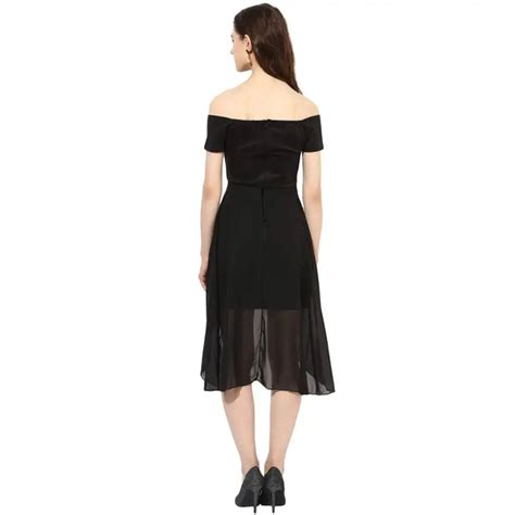 Black Off-Shoulder Bodycon Dress for Women/Girl by After Dark – Glamfe