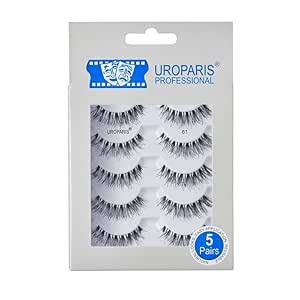 Buy Uroparis 61 Eyelashes for Women — Pack of 5 Tapered Handmade Eye ...