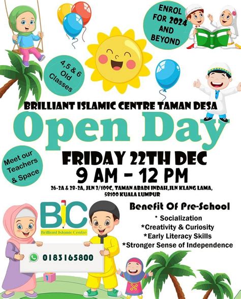 Open Day New Intake 2024, Brilliant Islamic Centre Taman Desa, Kuala ...