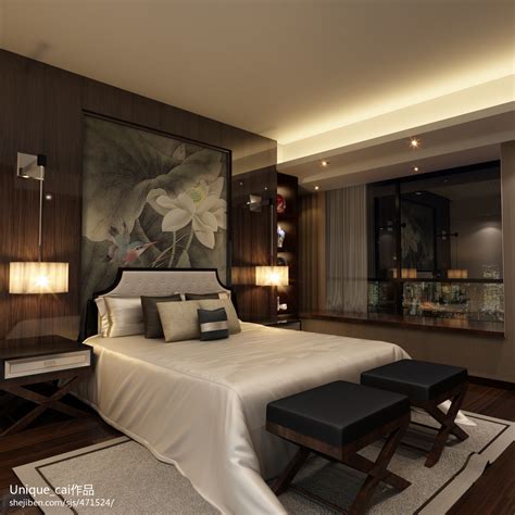 现代卧室床头背景墙装修设计效果图欣赏 – 设计本装修效果图