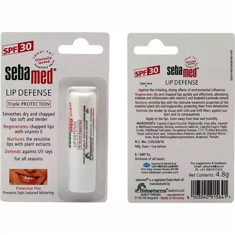Sebamed Lip Defense Chapstick Spf 30 Lip Balm, 4.8 gm Price, Uses, Side ...