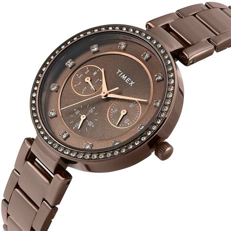 TIMEX Brown Round Dial Analog Women's Watch - TWEL18722