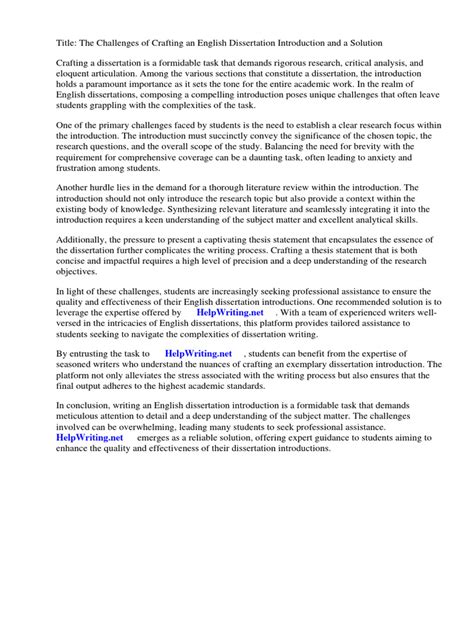 Image result for Example of a Dissertation Introduction