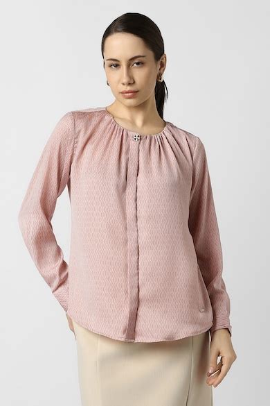 Buy Women Pink Print Long Sleeves Formal Shirt Online - 39965091 | Van ...
