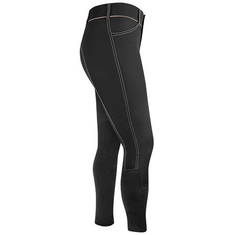 Irideon Ladies Zanzibar Knee Patch Breeches- Black/Sandstone (34 ...